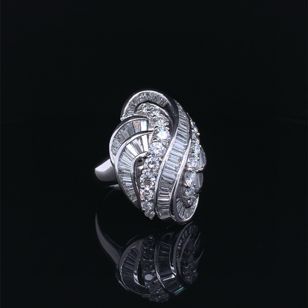 14k Gold 4.00 Ct Natural H Diamond Ring - 2