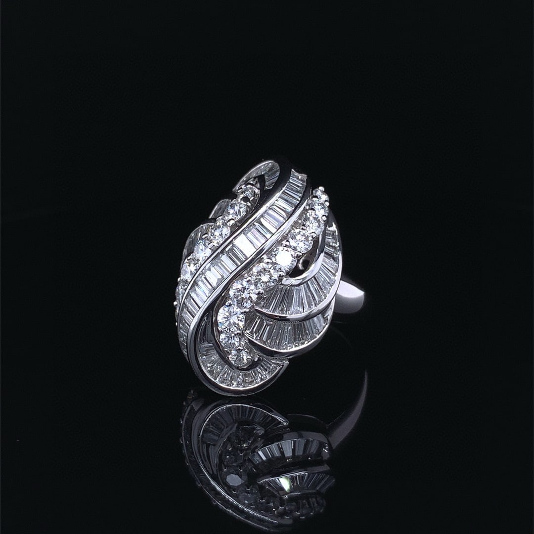 14k Gold 4.00 Ct Natural H Diamond Ring - 3