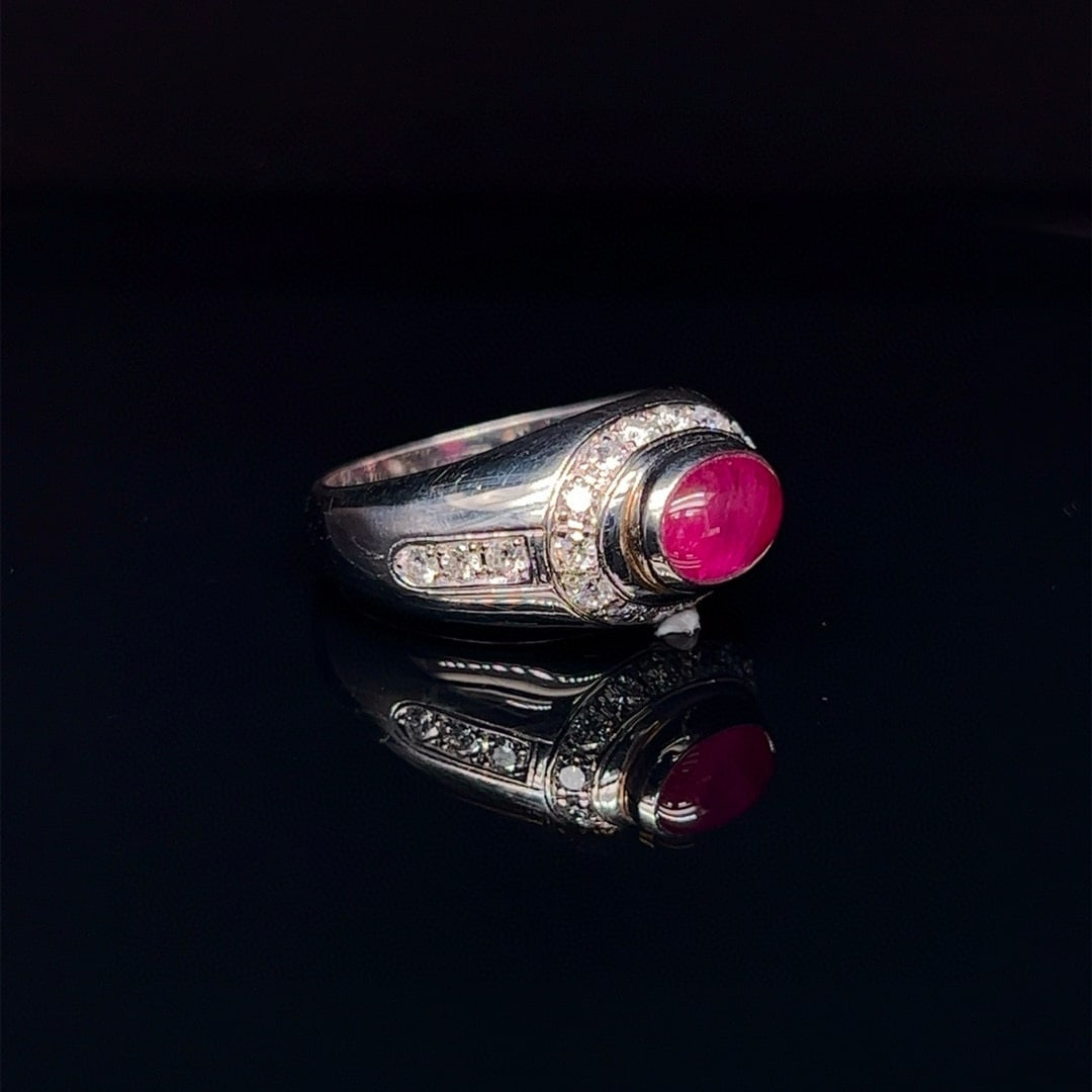 14k Gold 2.22 Ctw Natural Ruby & Diamond Ring - 2