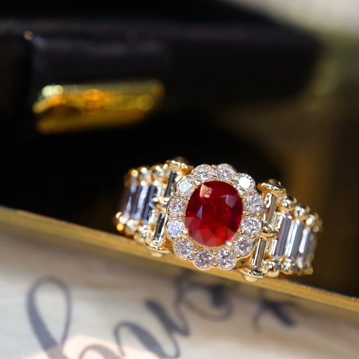 14k Gold 1.17 Ctw Natural Ruby & Diamond Ring (1 of 5)
