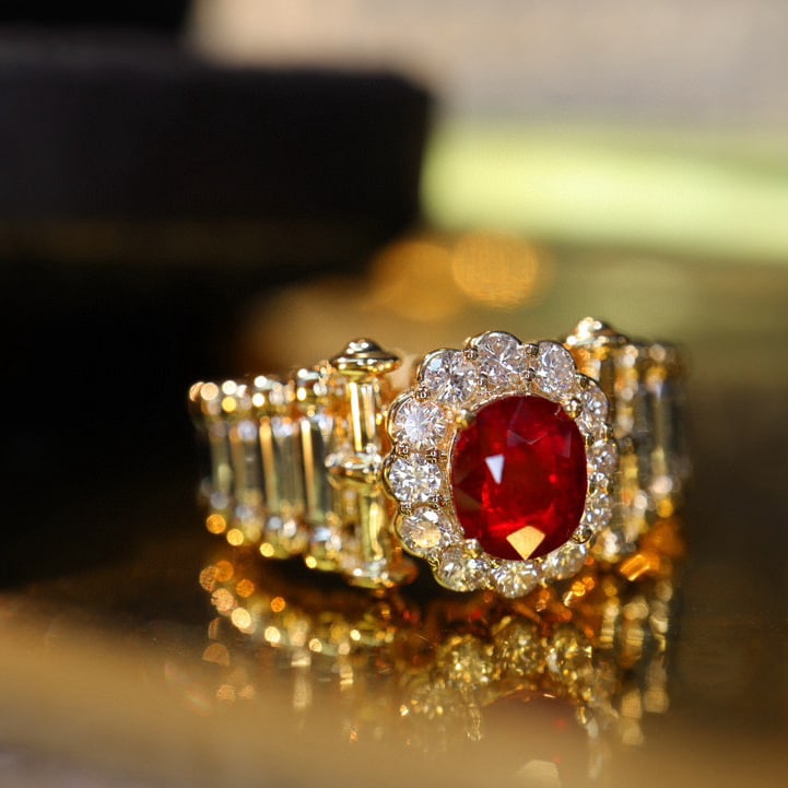 14k Gold 1.17 Ctw Natural Ruby & Diamond Ring - 3
