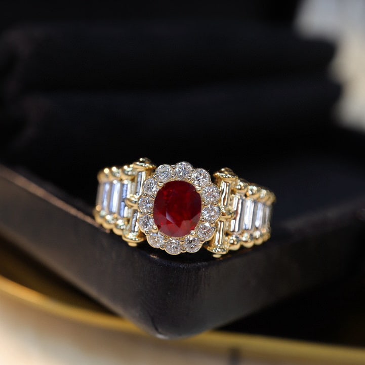 14k Gold 1.17 Ctw Natural Ruby & Diamond Ring - 4