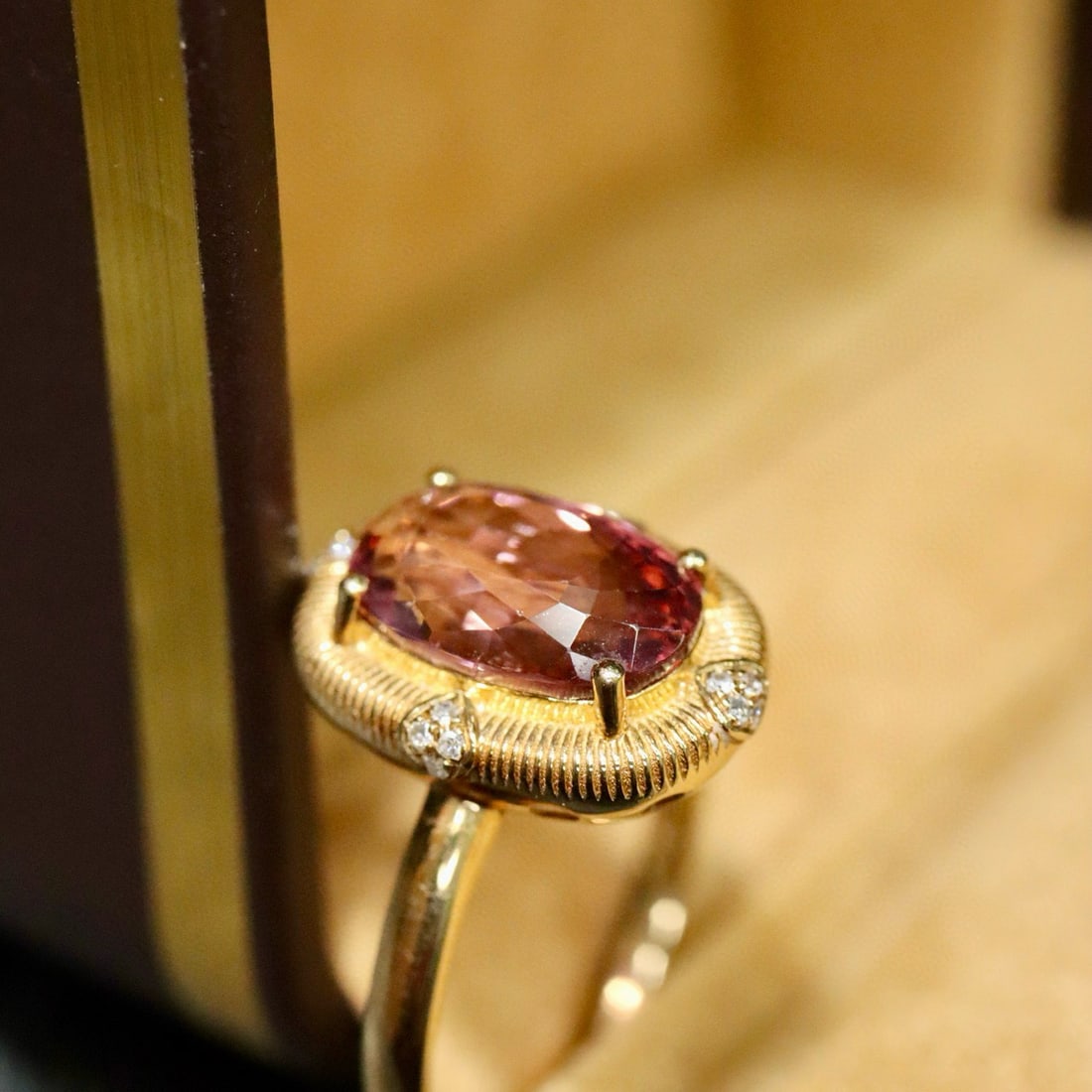 14k Gold 1.24 Ctw Natural Tourmaline & Diamond Ring - 4