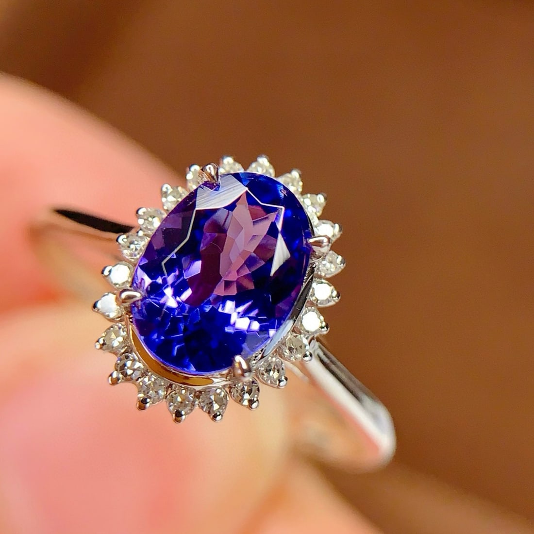14k Gold 1.2 Ct Natural Tanzanite & Diamond Ring - 5