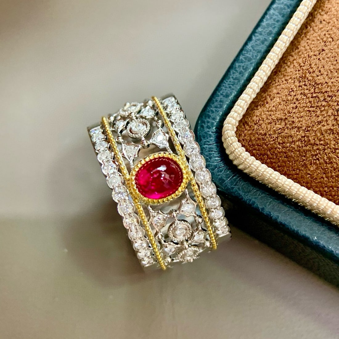 14k Gold 1.05 Ctw Natural Ruby & Diamond Ring - 3
