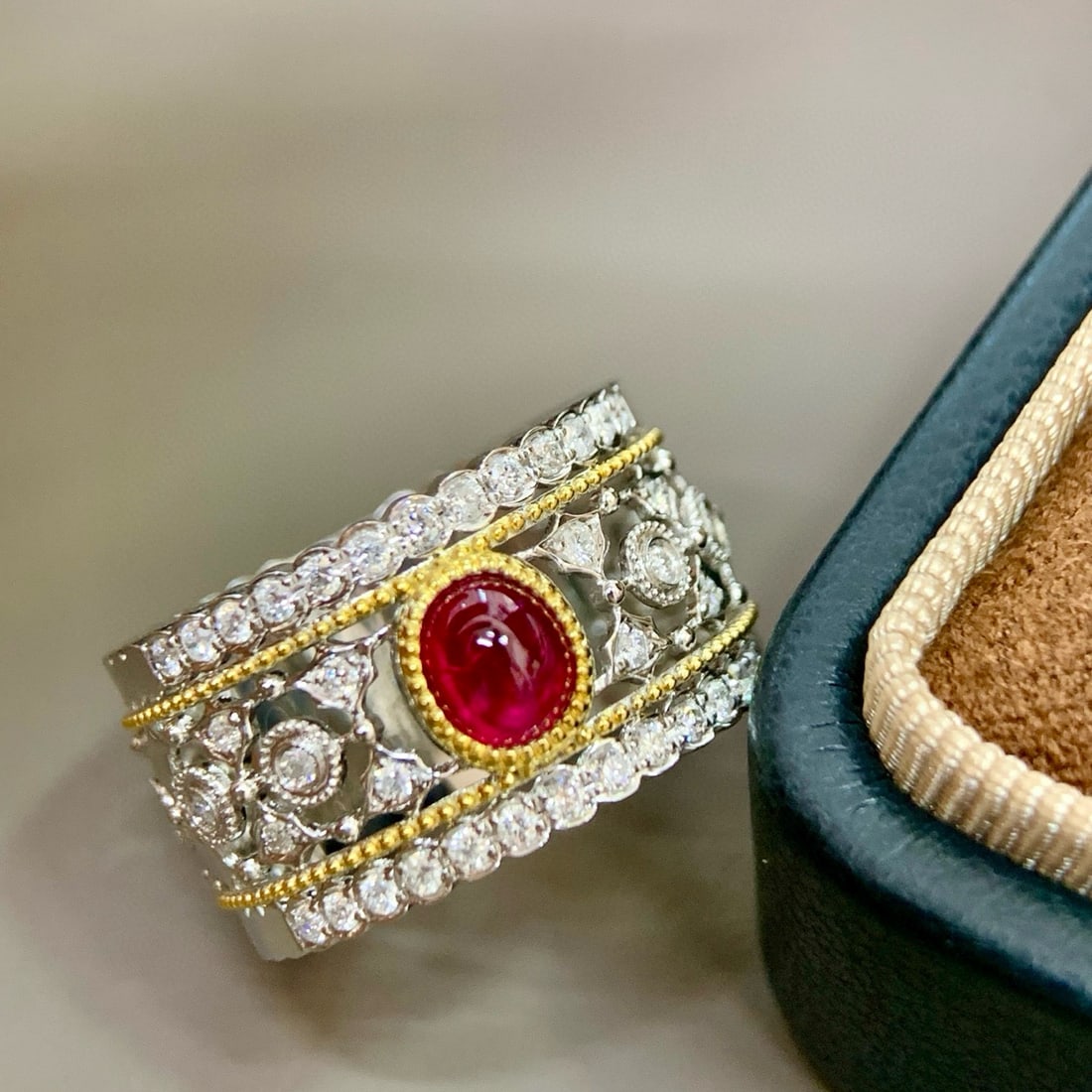 14k Gold 1.05 Ctw Natural Ruby & Diamond Ring - 4