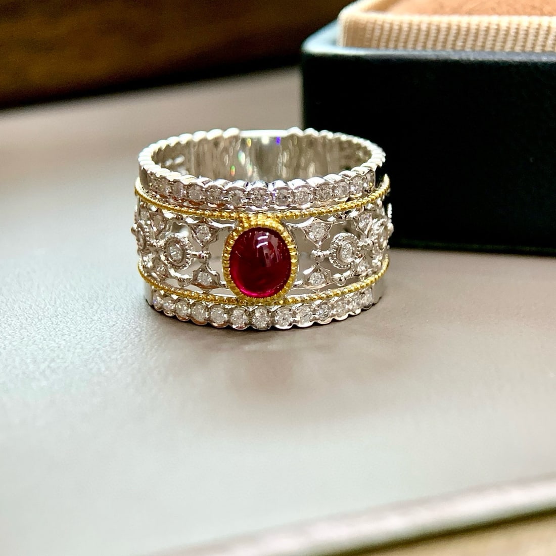 14k Gold 1.05 Ctw Natural Ruby & Diamond Ring - 5