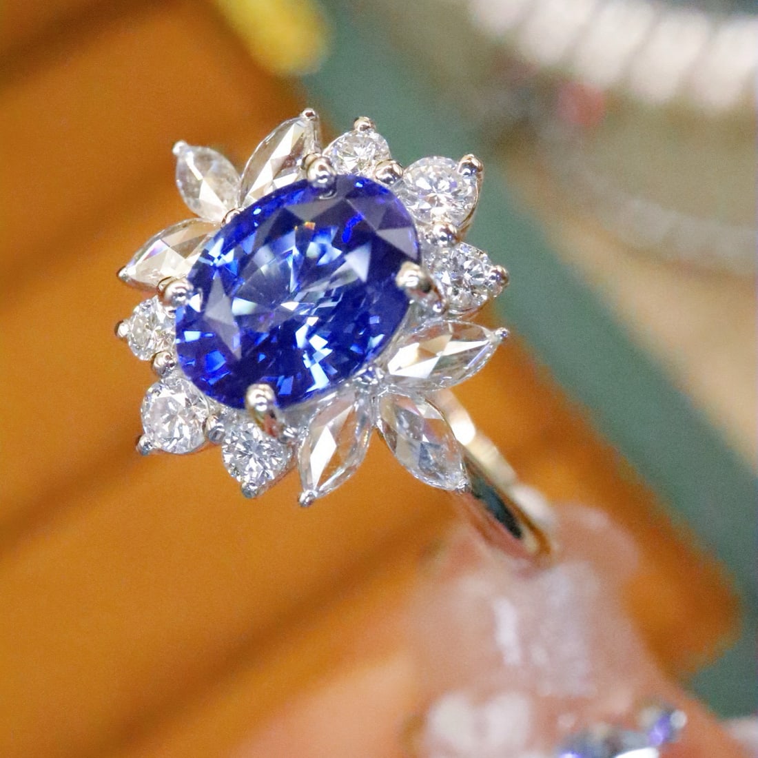 14k Gold 1.74 Ctw Natural Sapphire & Diamond Ring - 2