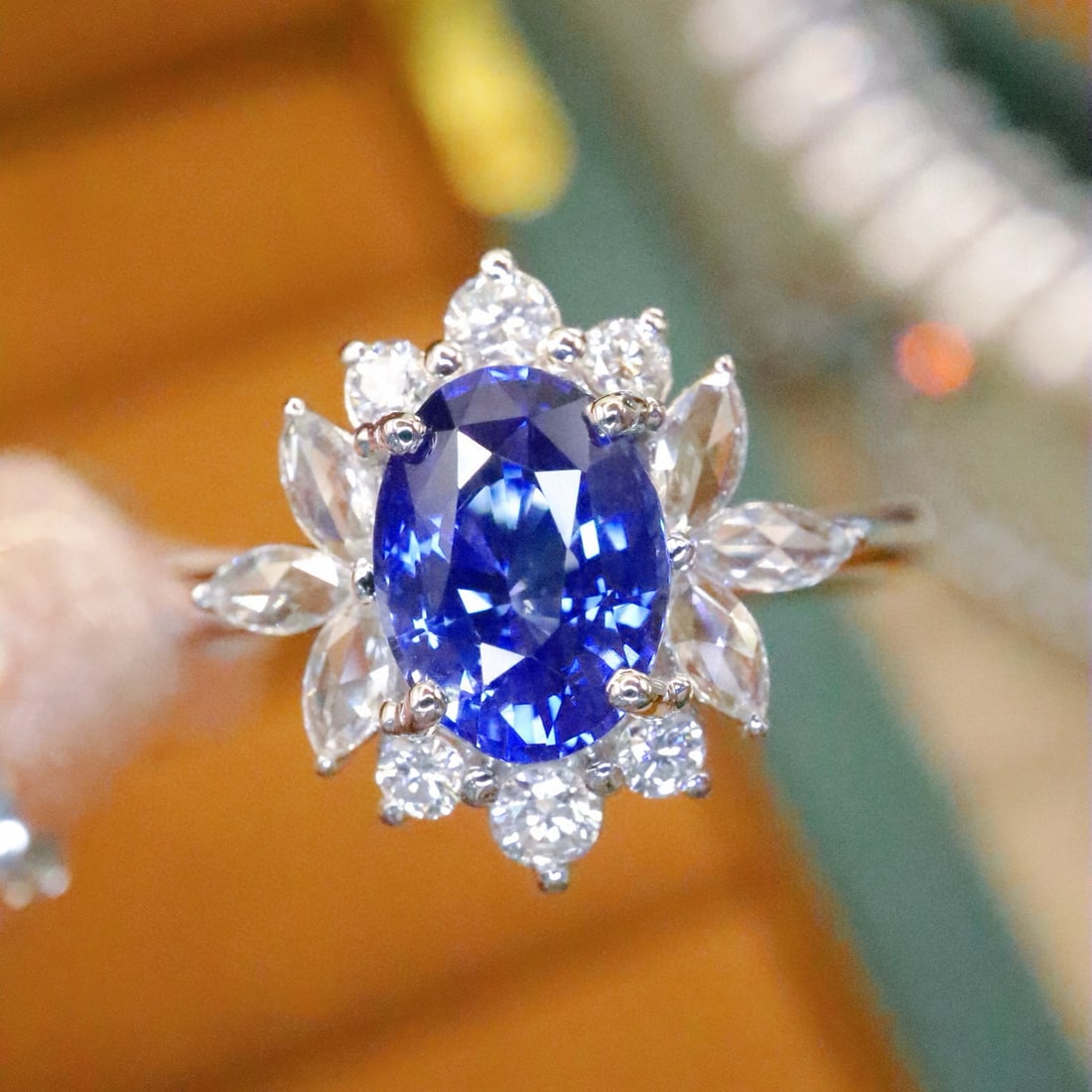 14k Gold 1.74 Ctw Natural Sapphire & Diamond Ring - 5