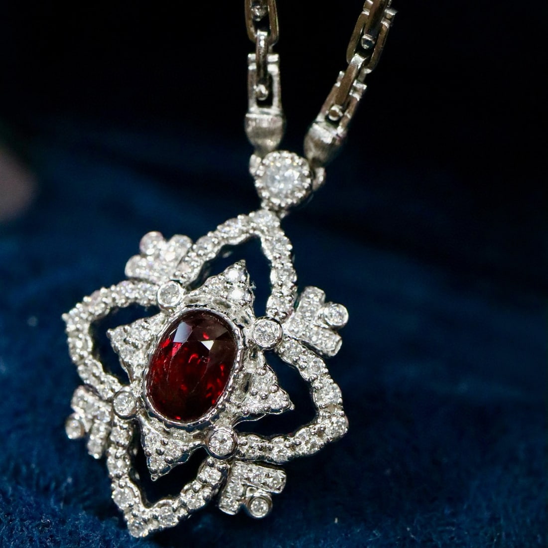14k Gold 1.48 Ctw Natural Ruby & Diamond Necklace - 3
