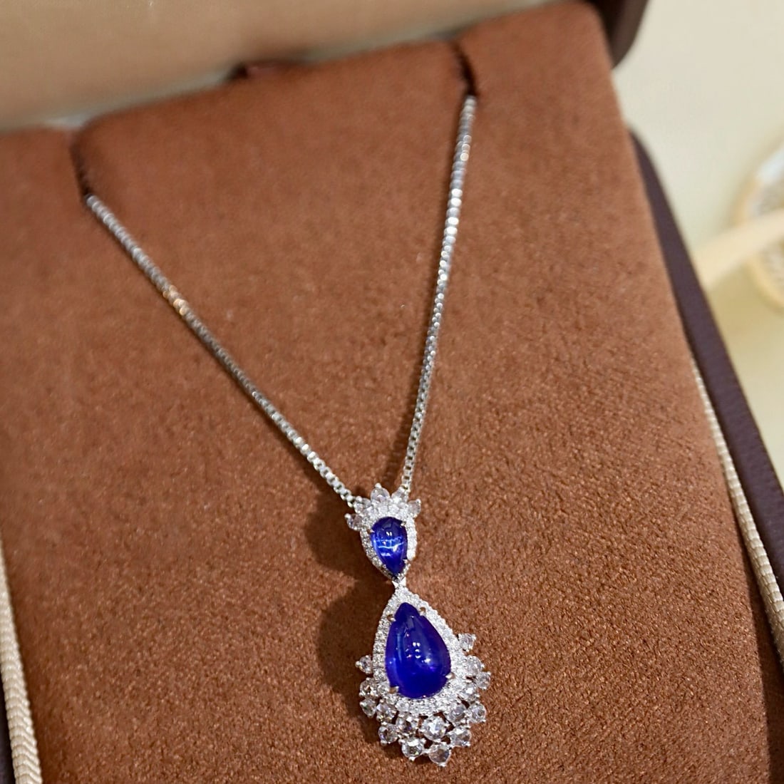 14k Gold 2.30 Ctw Natural Sapphire & Diamond Pendant( Without Chain ) - 6