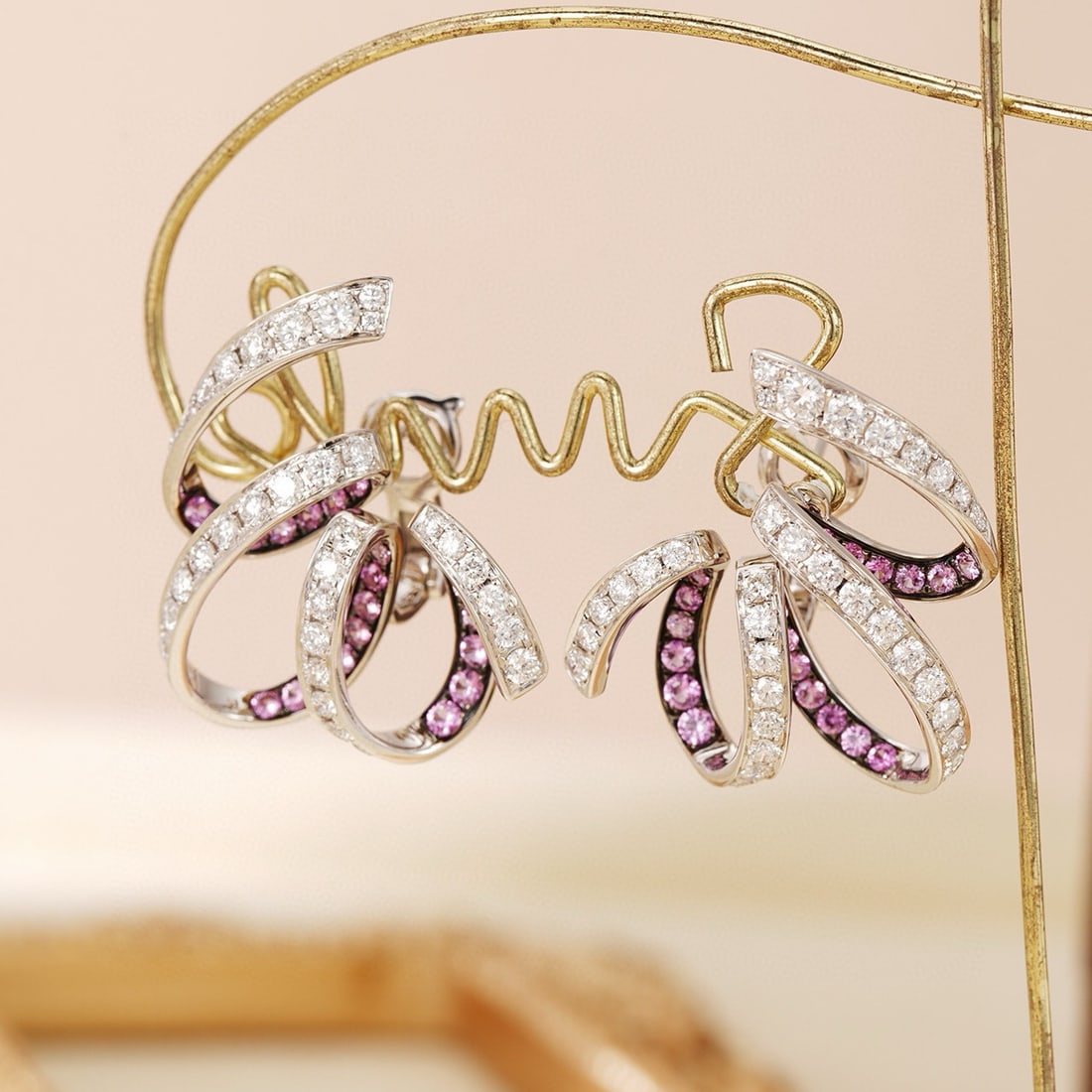 14k Gold 2.79 Ctw Natural Sapphire & Diamond Earrings - 2