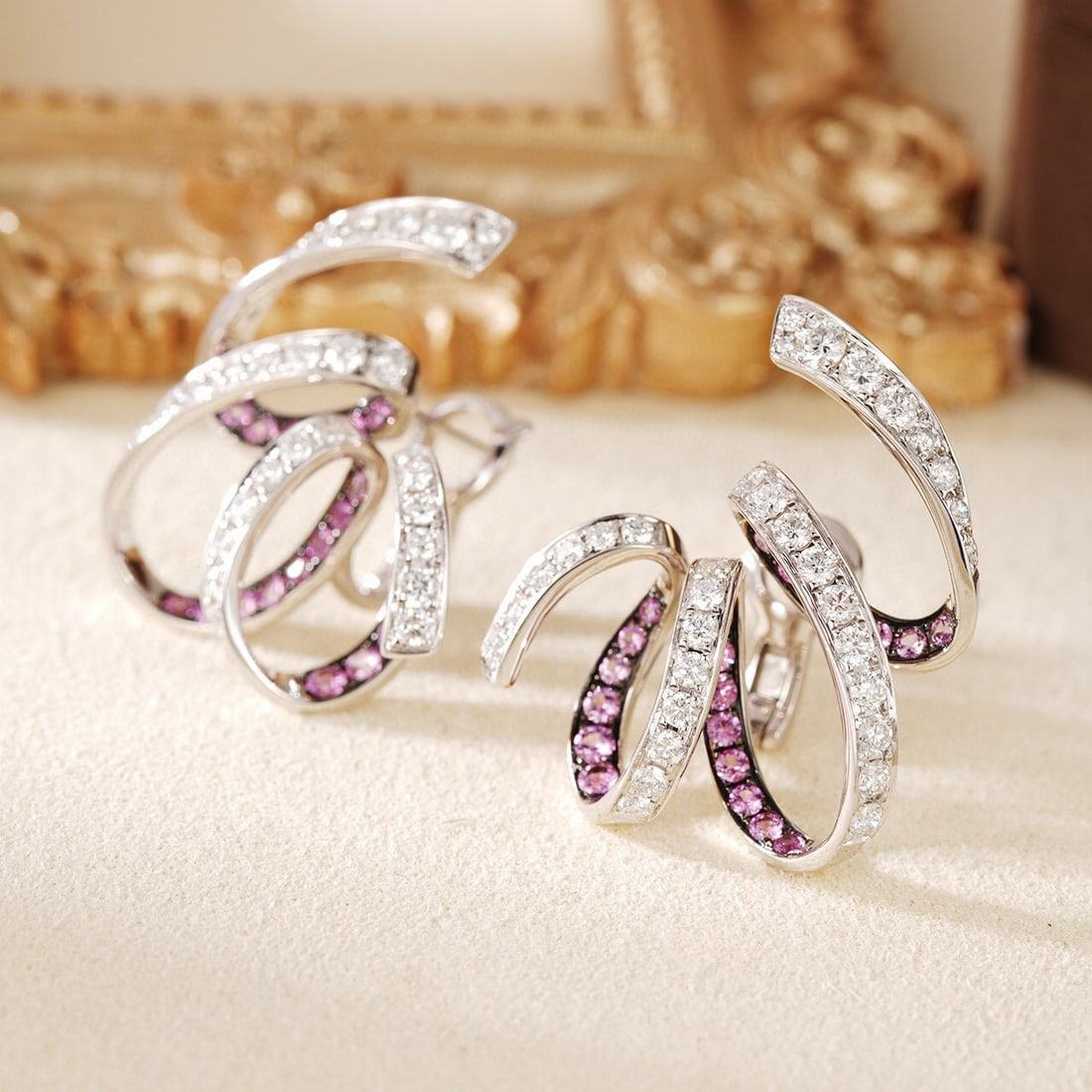 14k Gold 2.79 Ctw Natural Sapphire & Diamond Earrings - 4