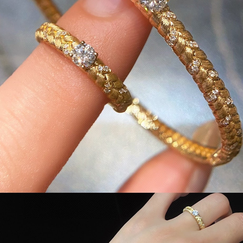 14k Gold 0.5 Ctw Natural H Diamond Jewelry Set - 7