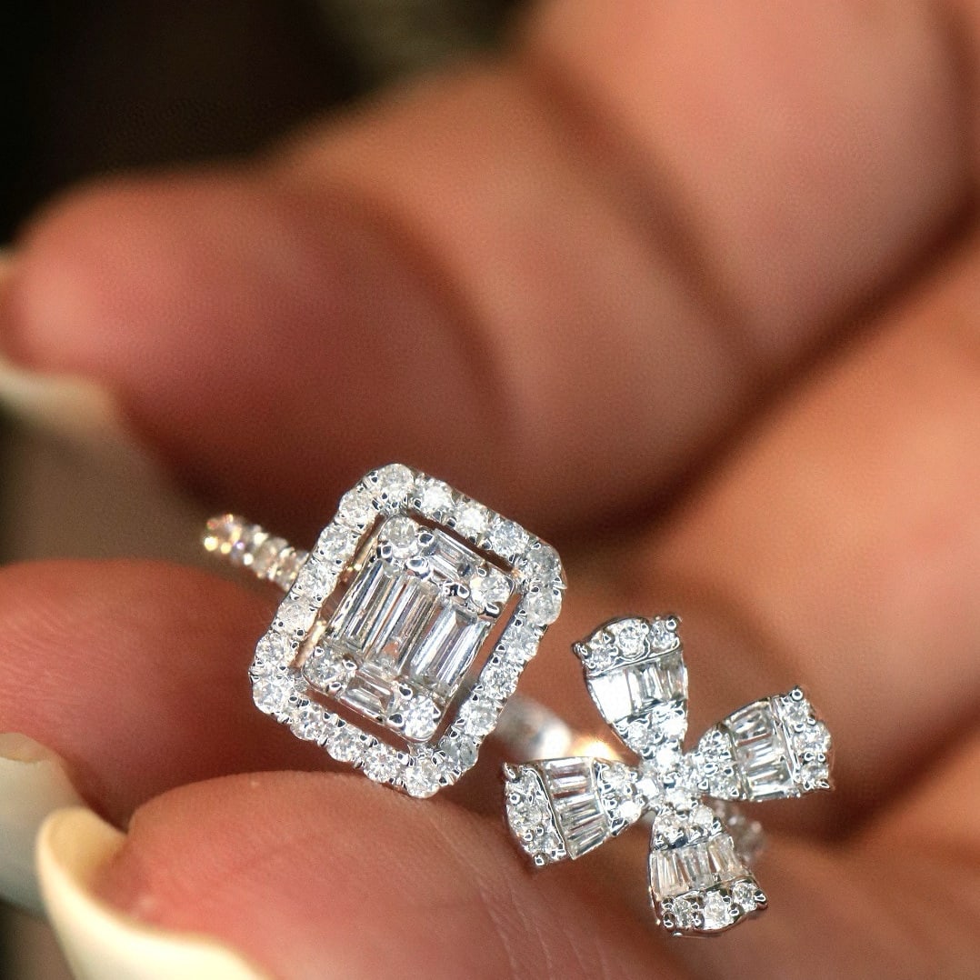 14k Gold 0.56 Ct Natural H Diamond Ring - 2