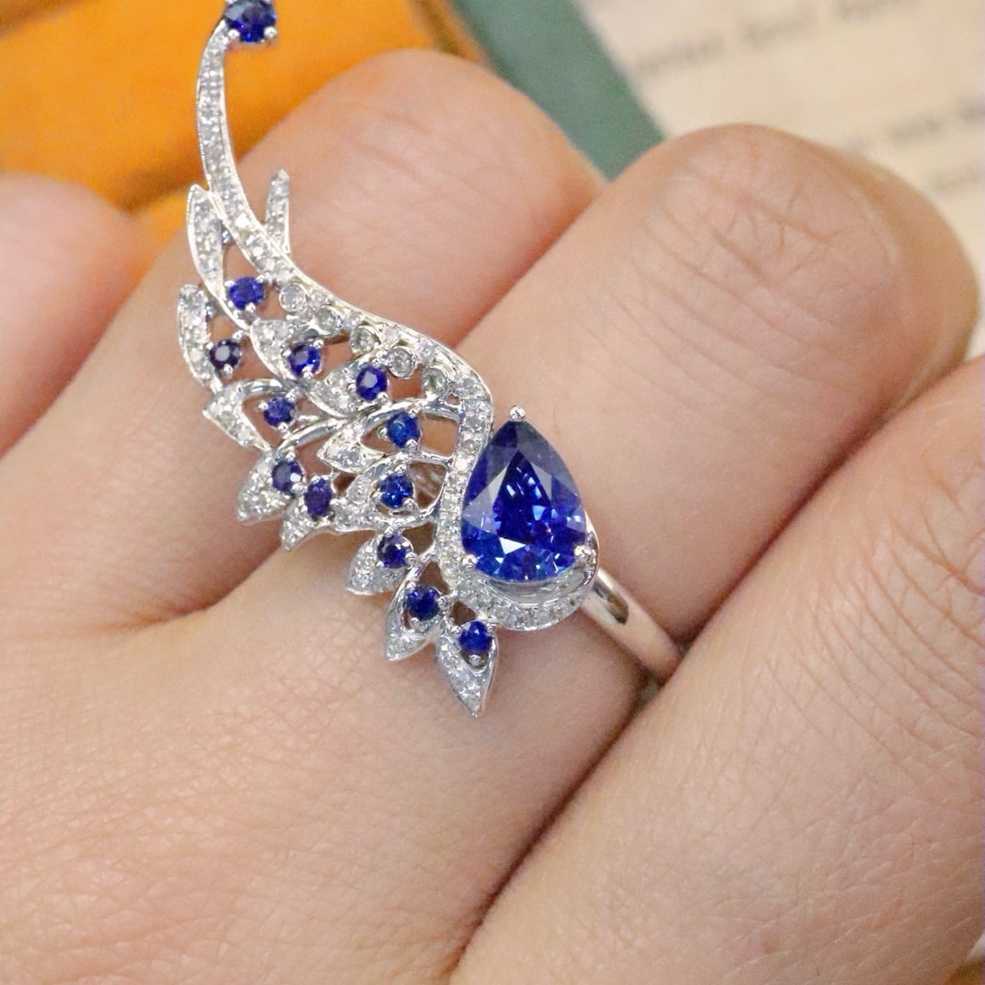 14k Gold 1.80 Ctw Natural Sapphire & Sapphire Ring - 5