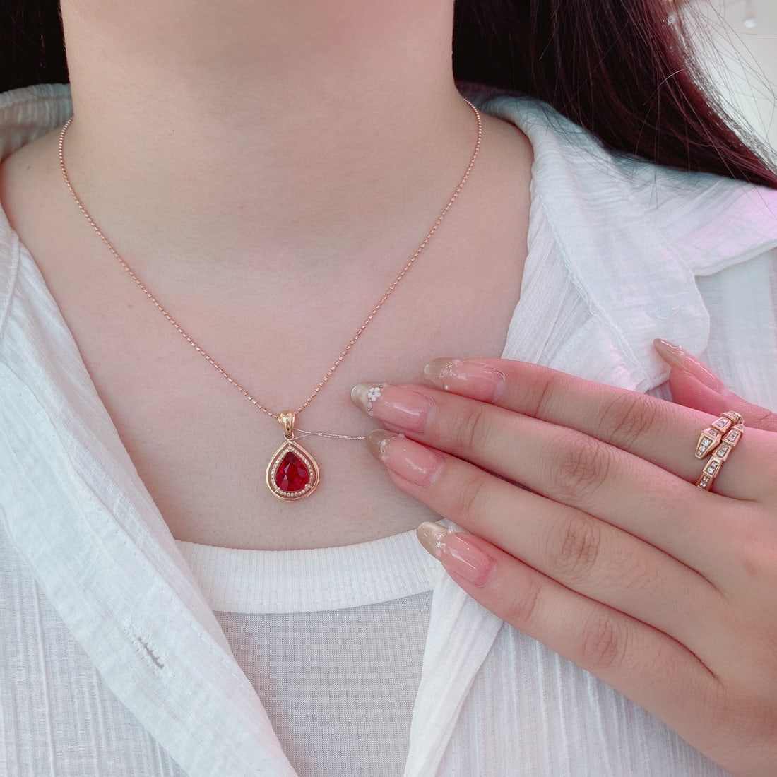 14k Gold 2.22 Ct Natural Tourmaline & Diamond Pendant( Without Chain ) - 4