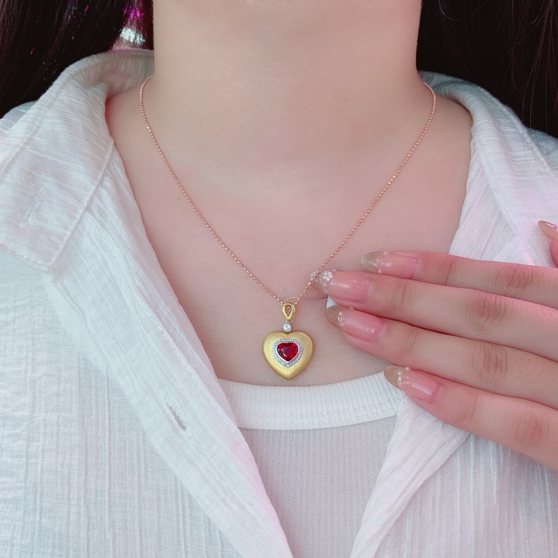 14k Gold 1.21 Ct Natural Tourmaline & Diamond Pendant( Without Chain ) - 2