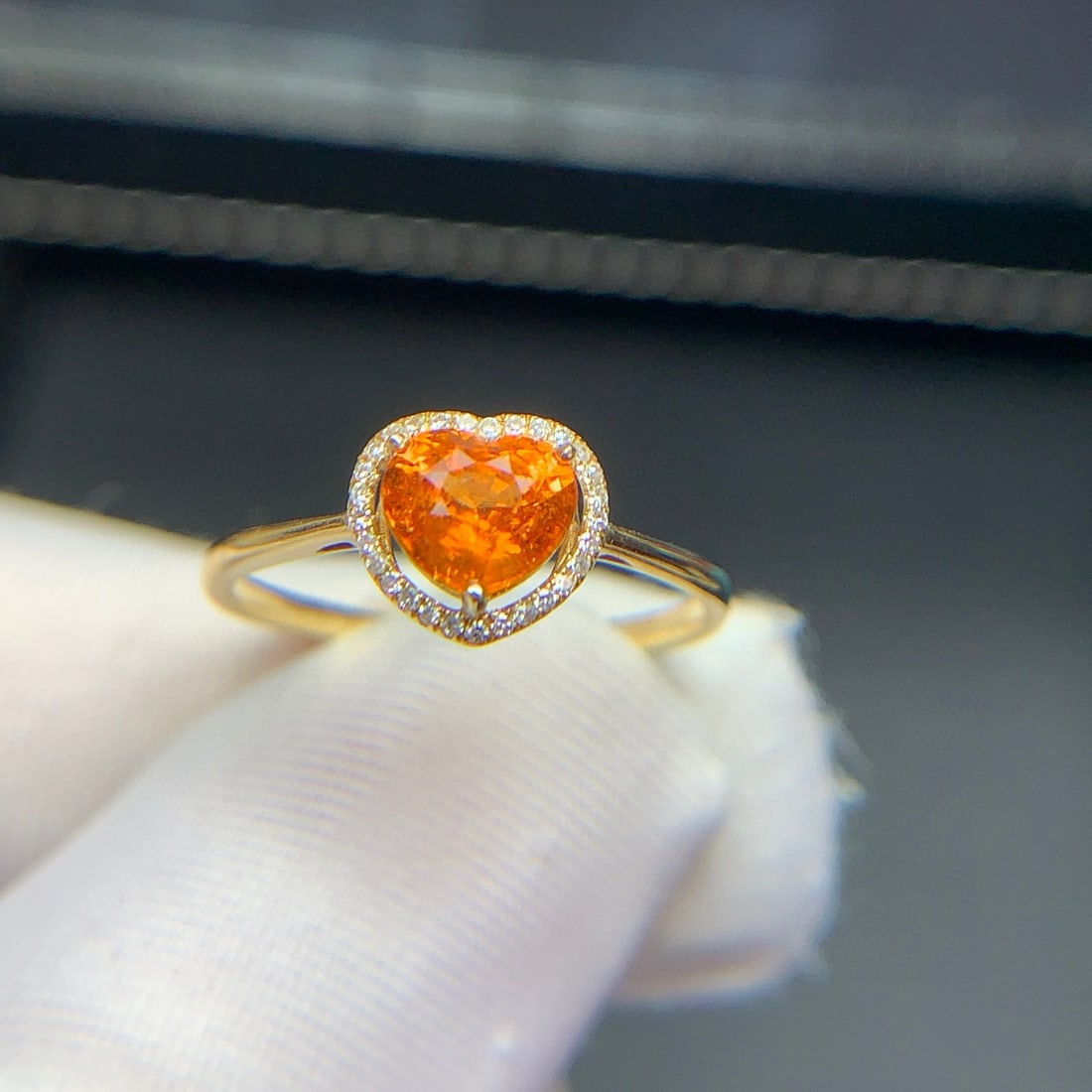 14k Gold 1.2 Ct Natural Spessartine & Diamond Ring - 3