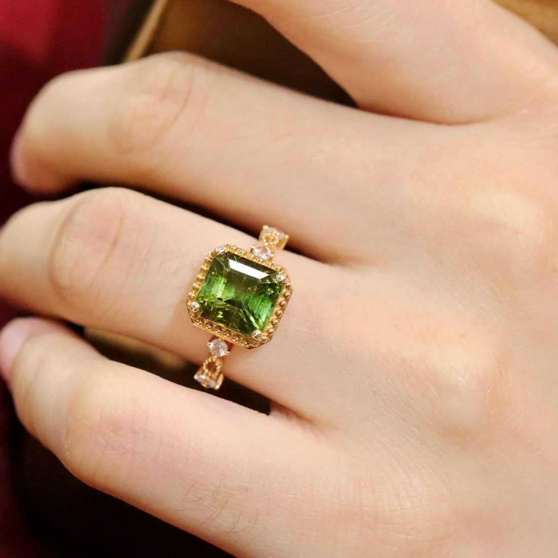 14k Gold 3.86 Ctw Natural Tourmaline & Sapphire Ring - 2