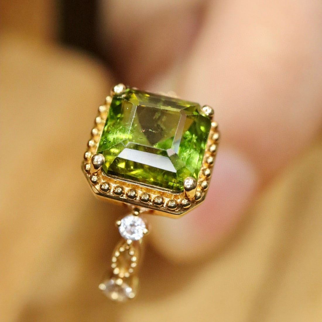14k Gold 3.86 Ctw Natural Tourmaline & Sapphire Ring - 6