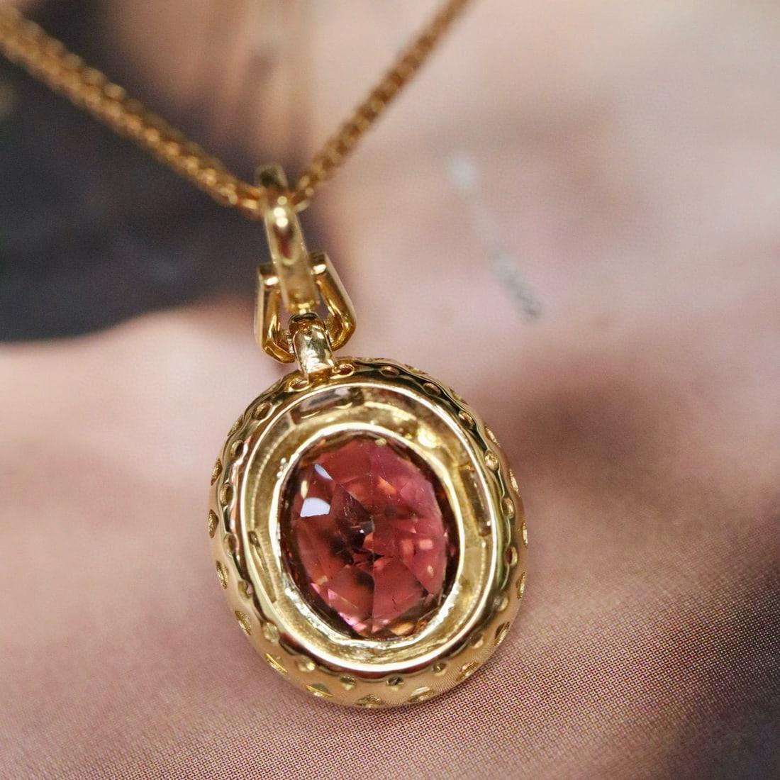 14k Gold 2.51 Ctw Natural Tourmaline & Diamond Pendant( Without Chain ) - 4