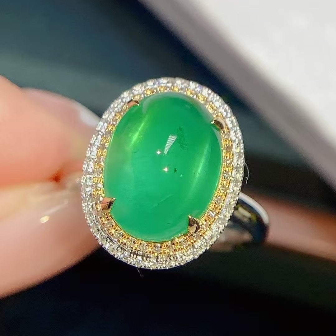 14k Gold 5.09 Ctw Natural Emerald & Diamond Ring - 2