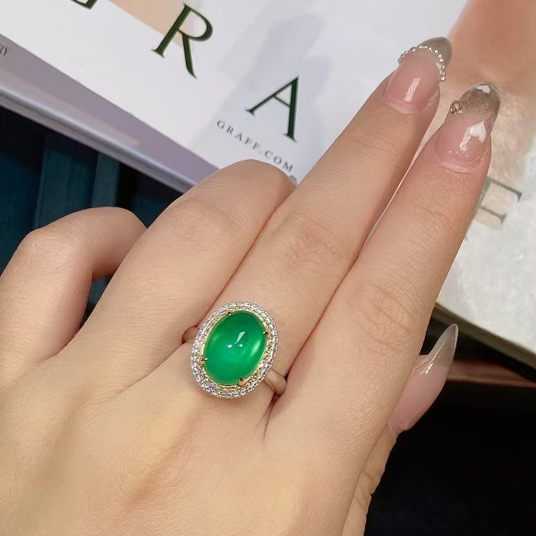 14k Gold 5.09 Ctw Natural Emerald & Diamond Ring - 3