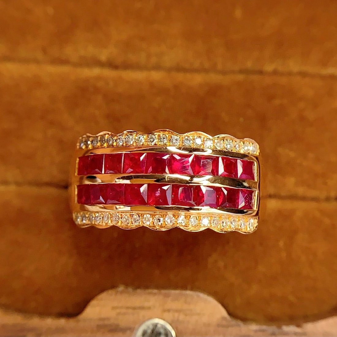14k Gold 2.2 Ct Natural Ruby & Diamond Ring - 2