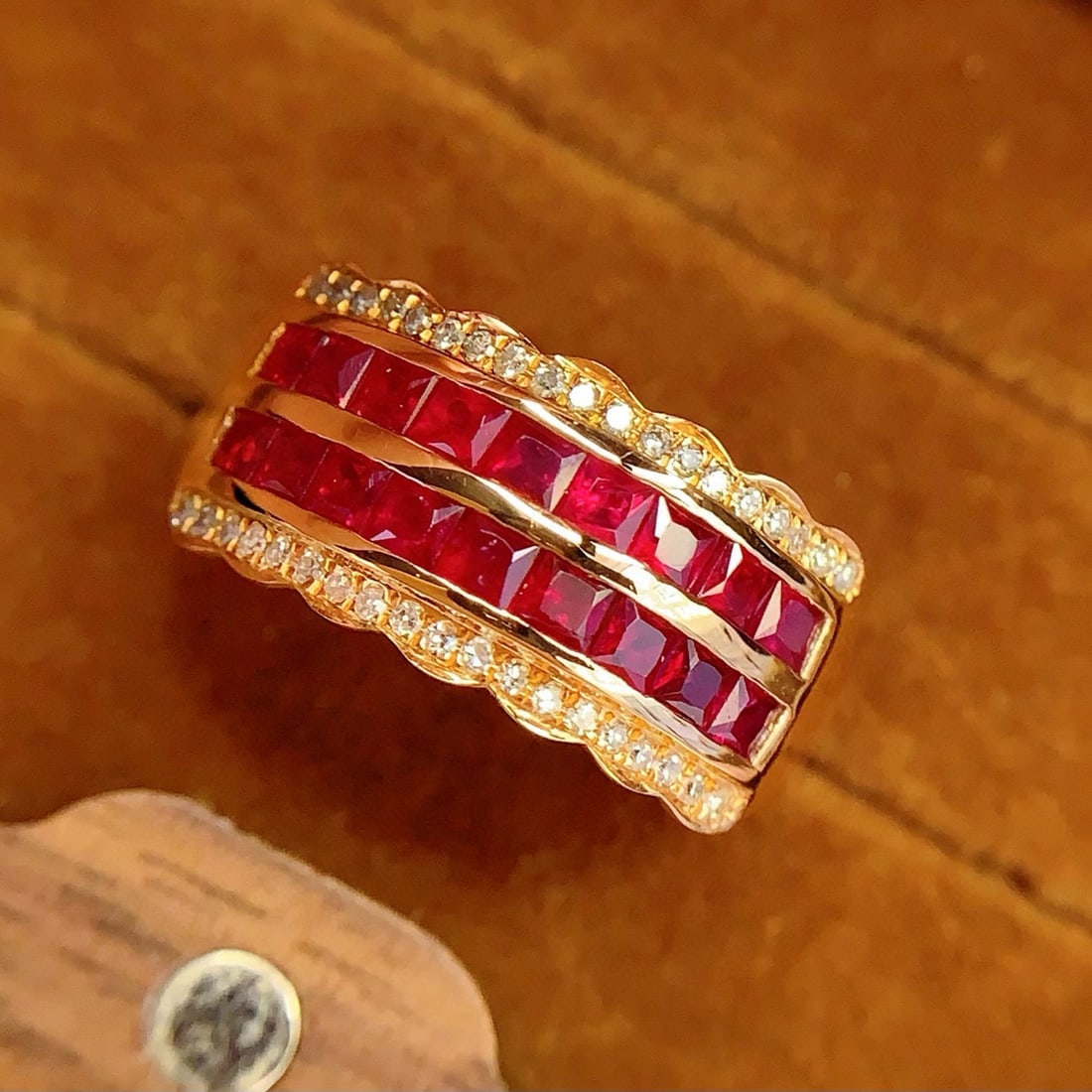14k Gold 2.2 Ct Natural Ruby & Diamond Ring - 6