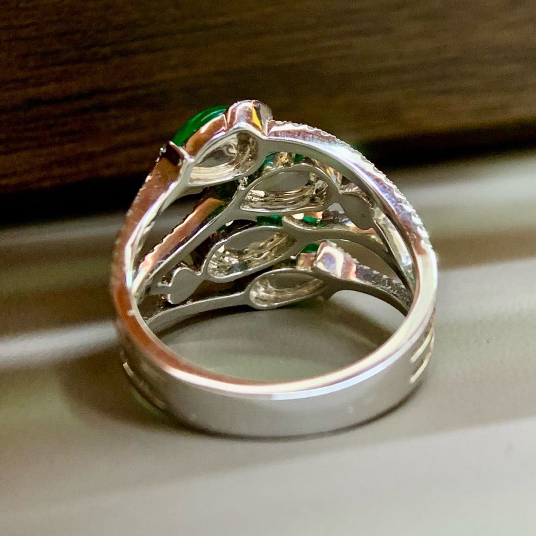 14k Gold 2.53 Ctw Vivid Green Natural Emerald & Diamond Ring - 3