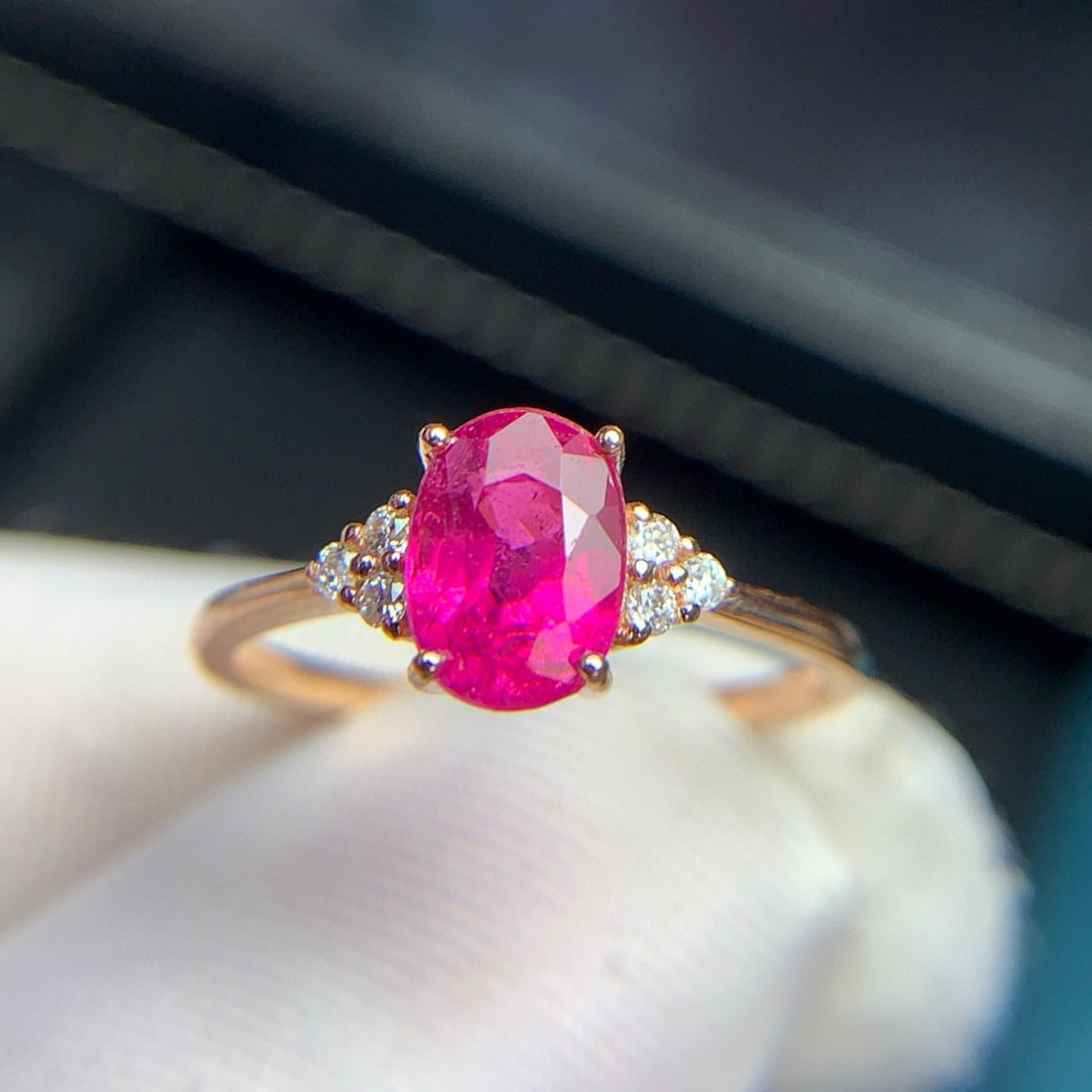 14k Gold 1.4 Ct Natural Tourmaline & Diamond Ring - 3