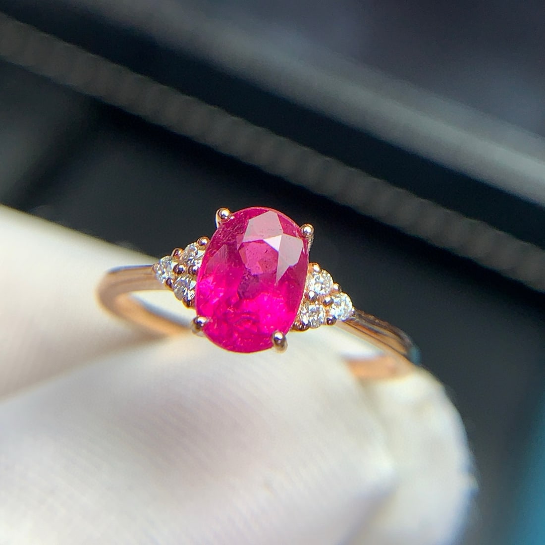 14k Gold 1.4 Ct Natural Tourmaline & Diamond Ring - 4