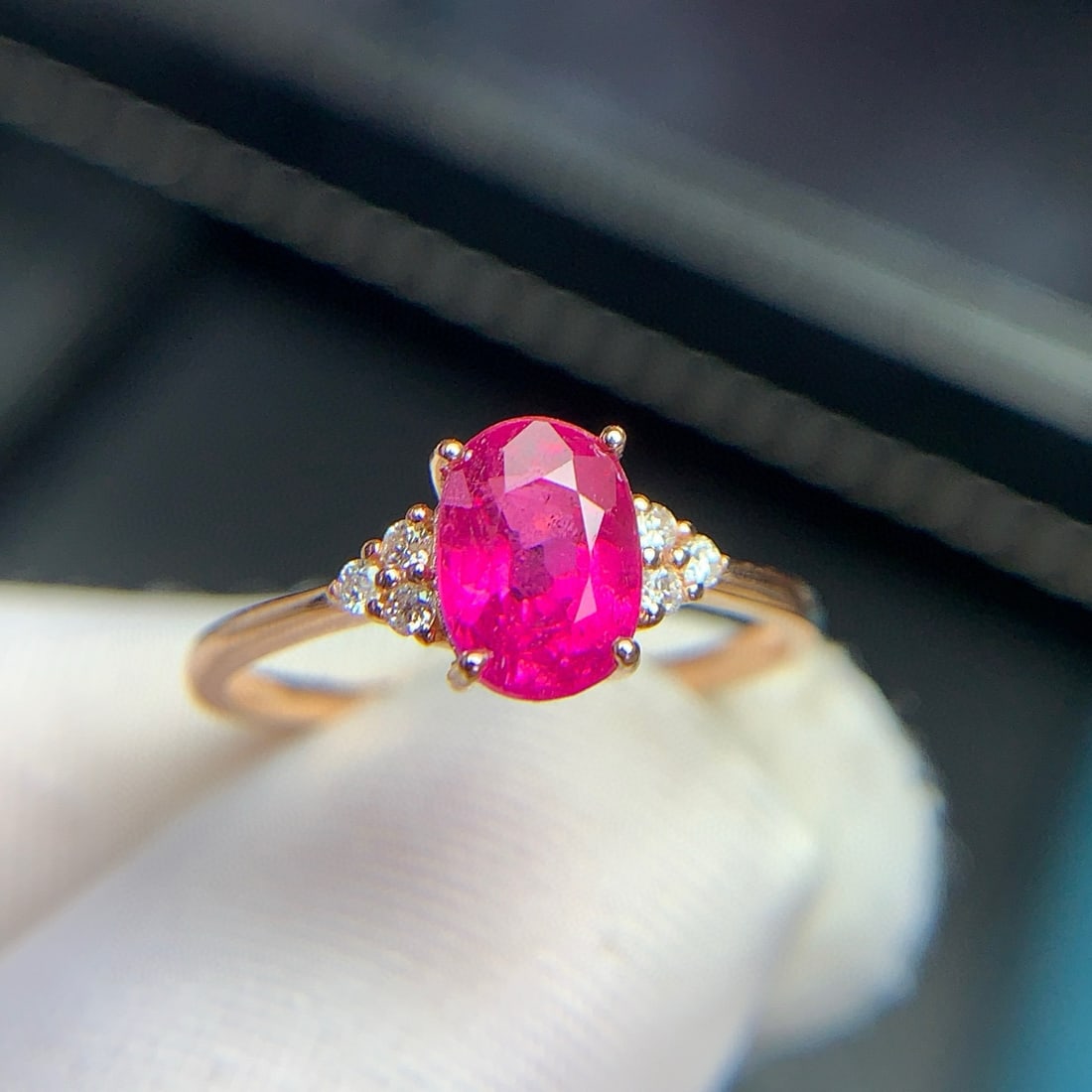 14k Gold 1.4 Ct Natural Tourmaline & Diamond Ring - 5
