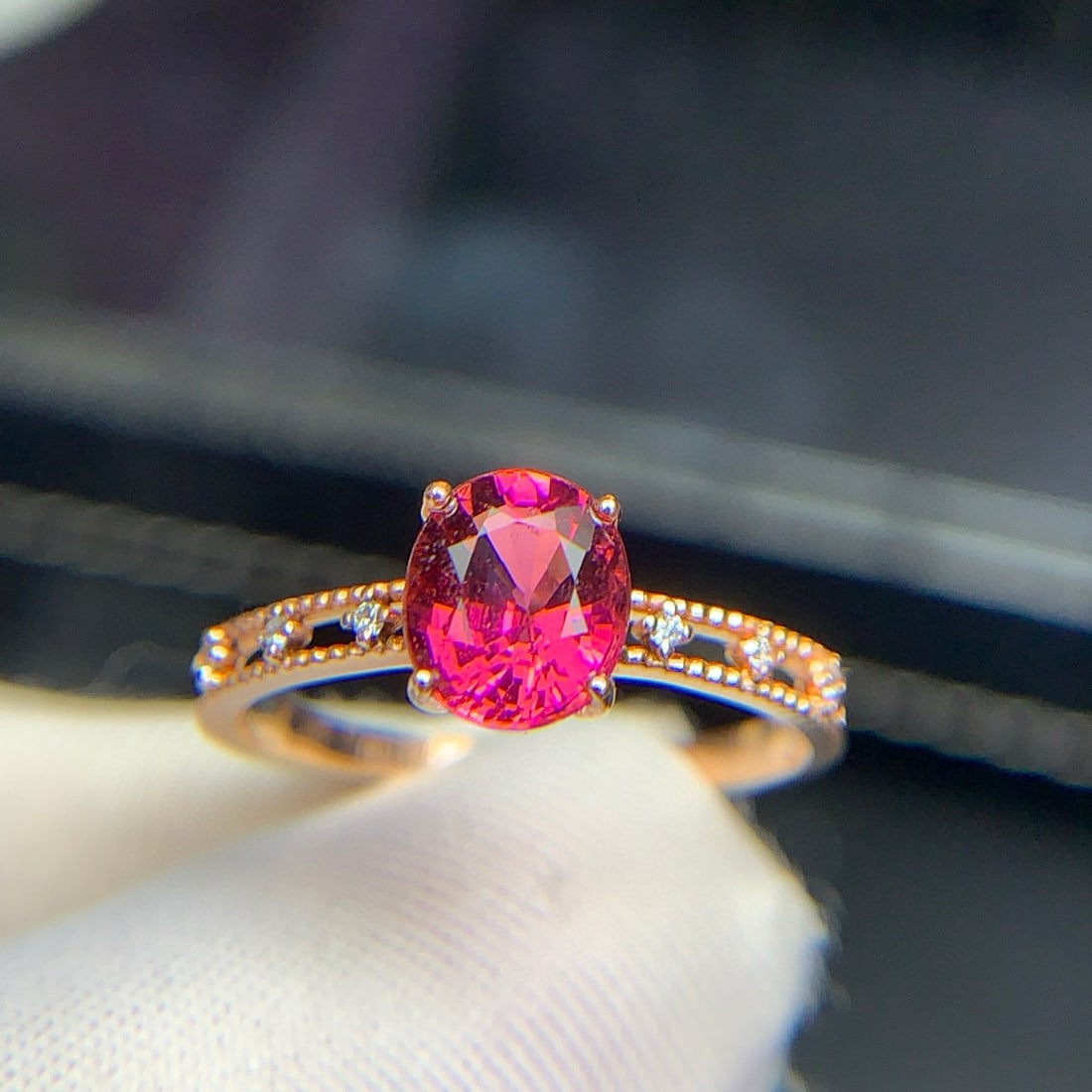 14k Gold 1.35 Ct Natural Tourmaline & Diamond Ring - 5