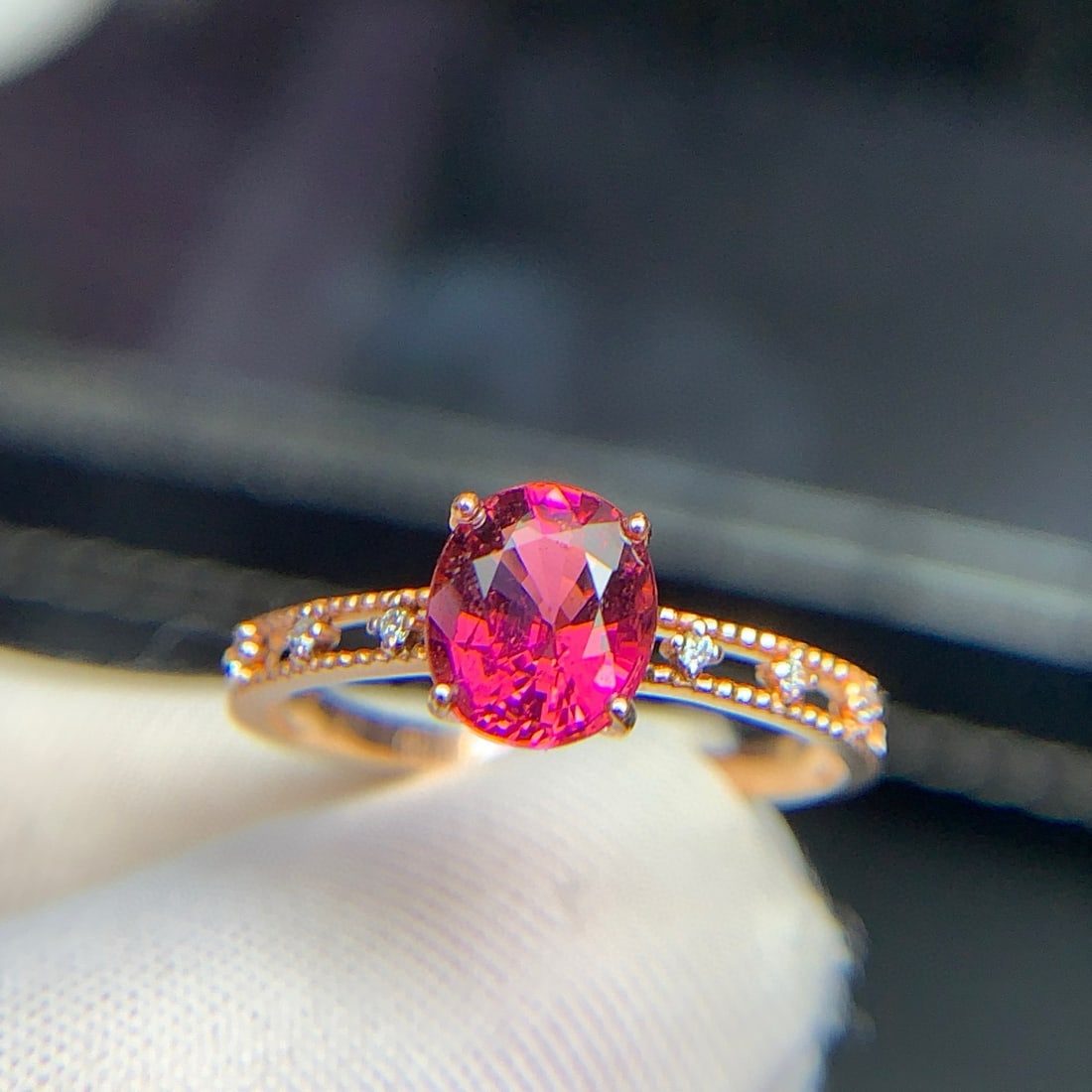14k Gold 1.35 Ct Natural Tourmaline & Diamond Ring - 6