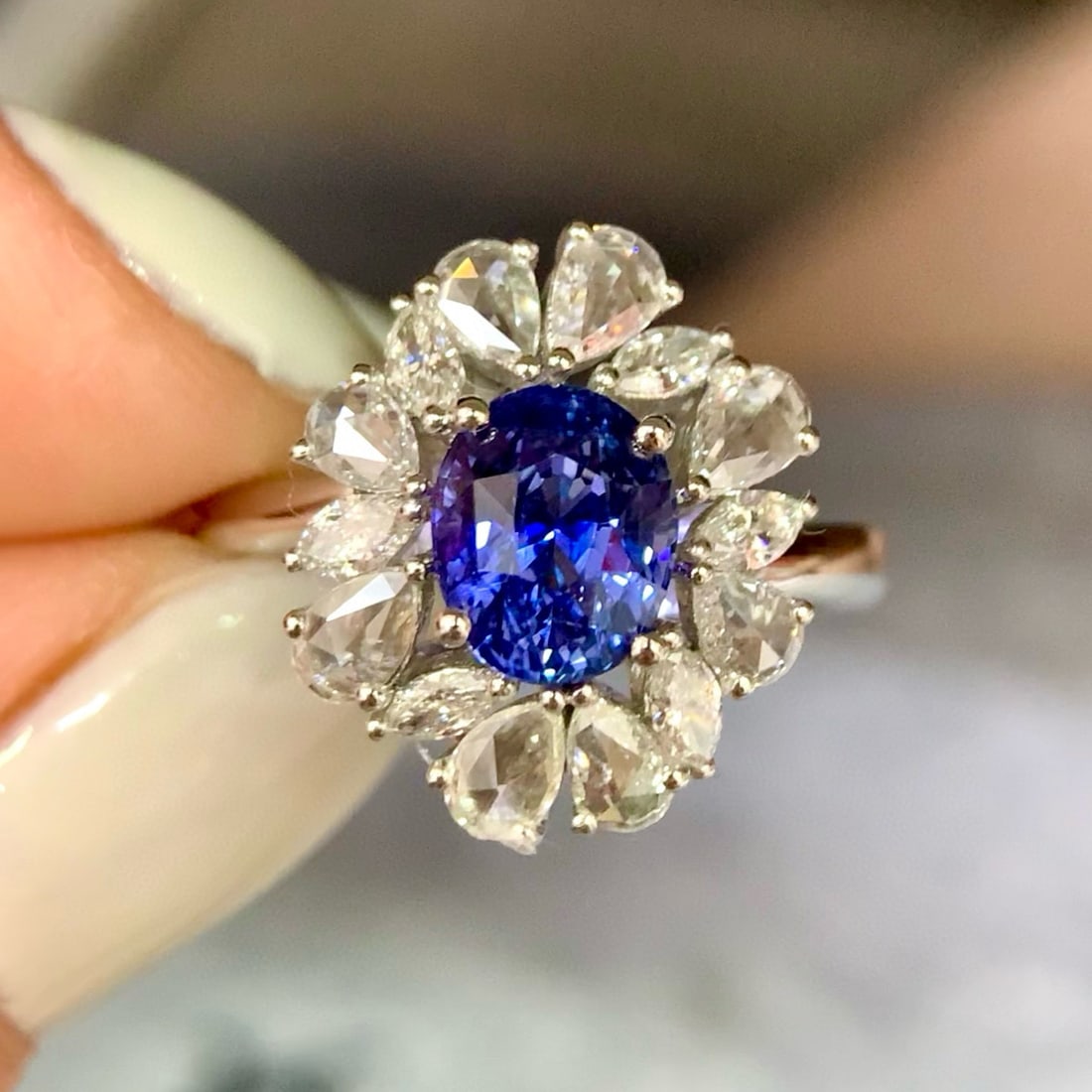 14k Gold 2.88 Ctw Natural Sapphire & Diamond Ring - 3
