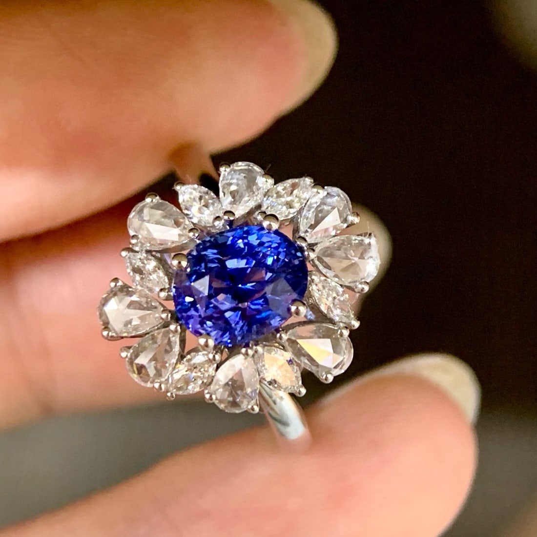 14k Gold 2.88 Ctw Natural Sapphire & Diamond Ring - 4