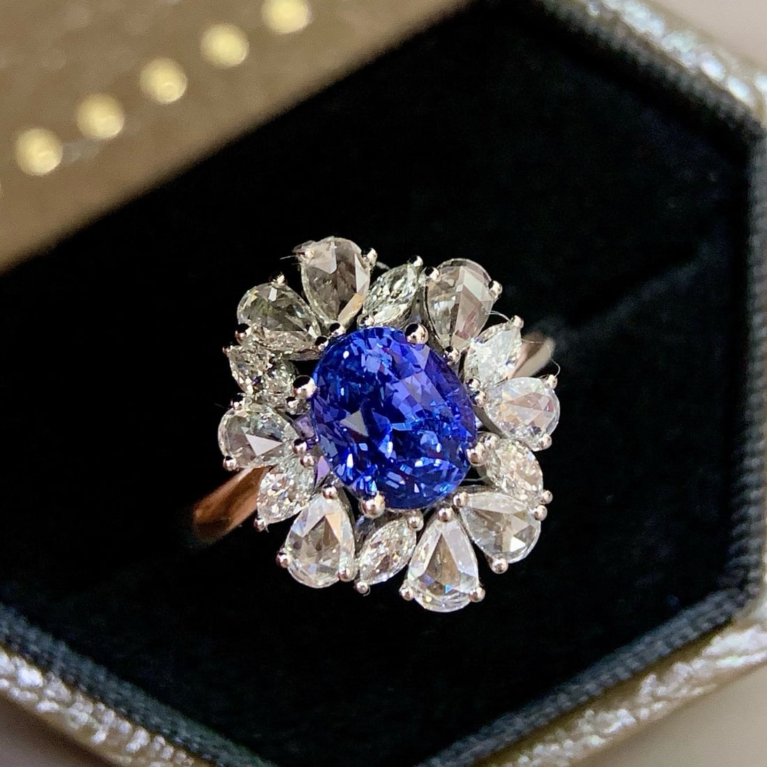 14k Gold 2.88 Ctw Natural Sapphire & Diamond Ring - 6