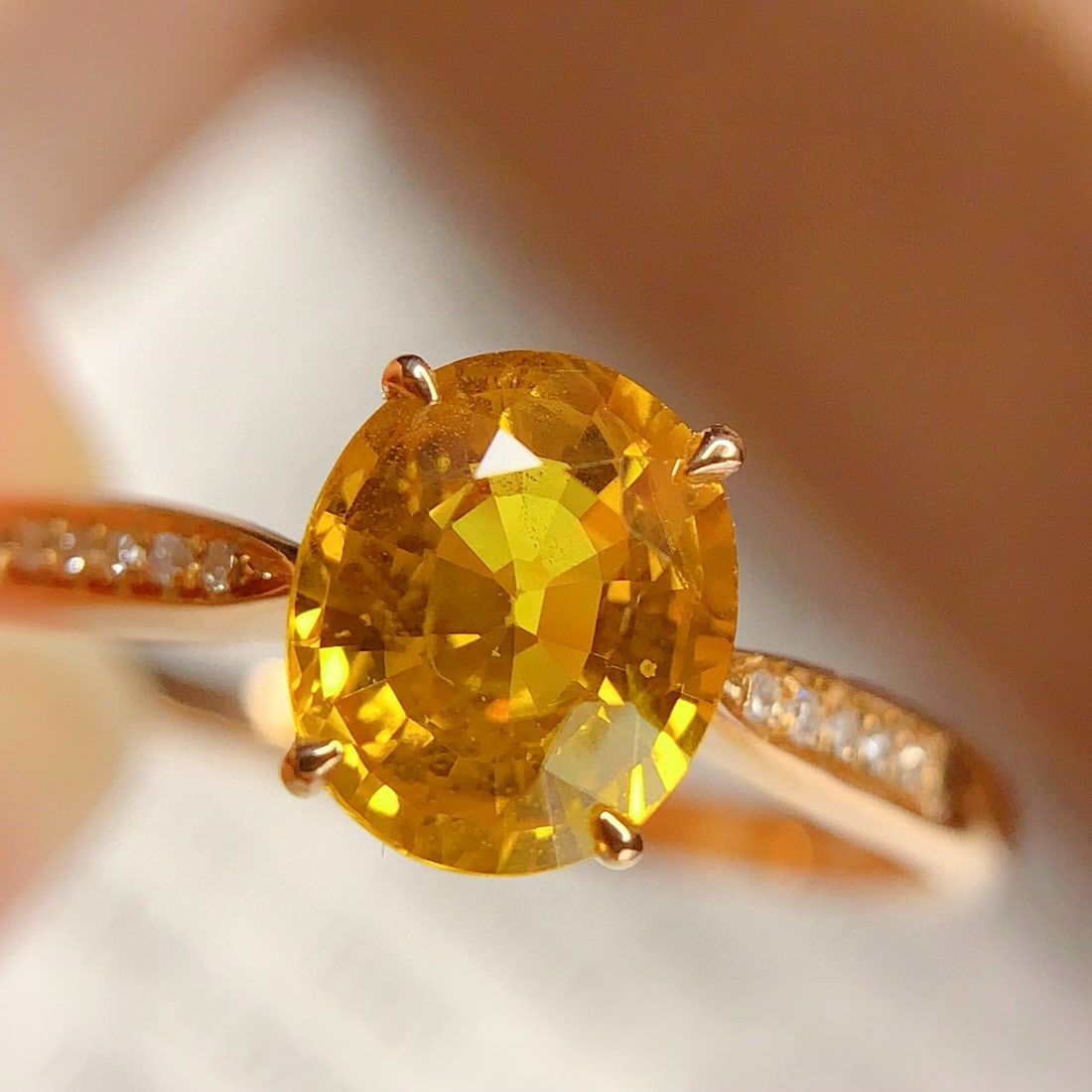 14k Gold 1.5 Ct Natural Sapphire & Diamond Ring - 3