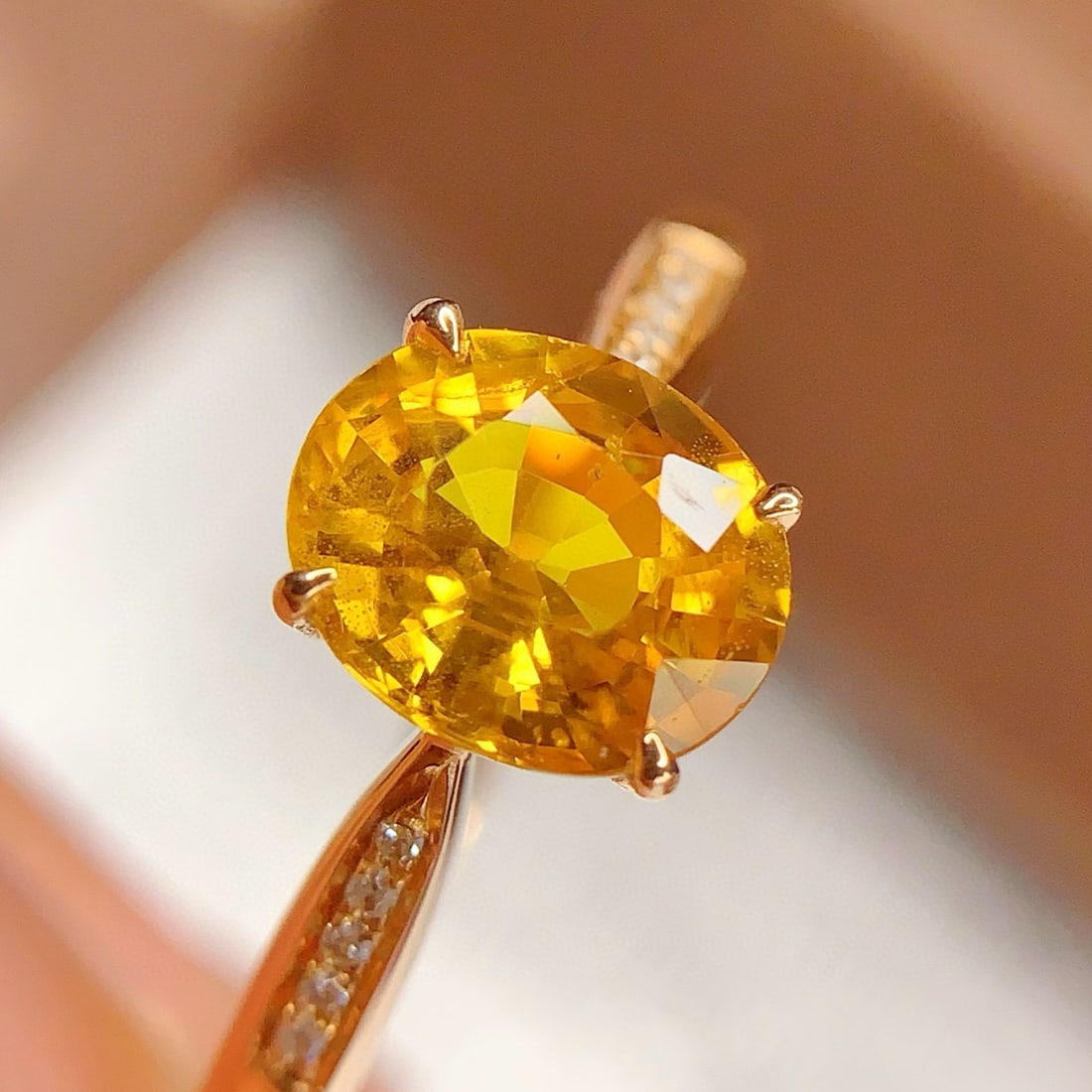 14k Gold 1.5 Ct Natural Sapphire & Diamond Ring - 4