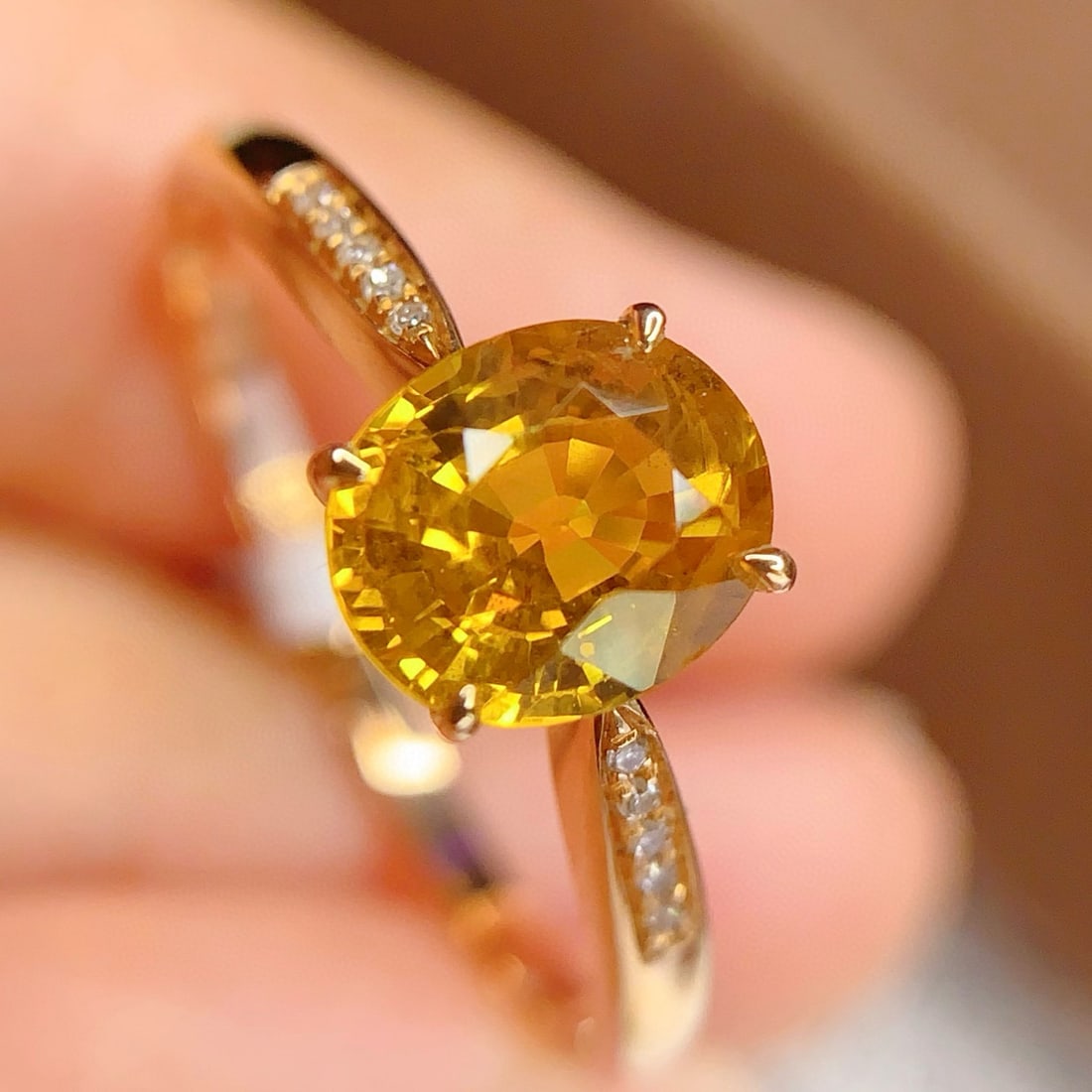 14k Gold 1.5 Ct Natural Sapphire & Diamond Ring - 5