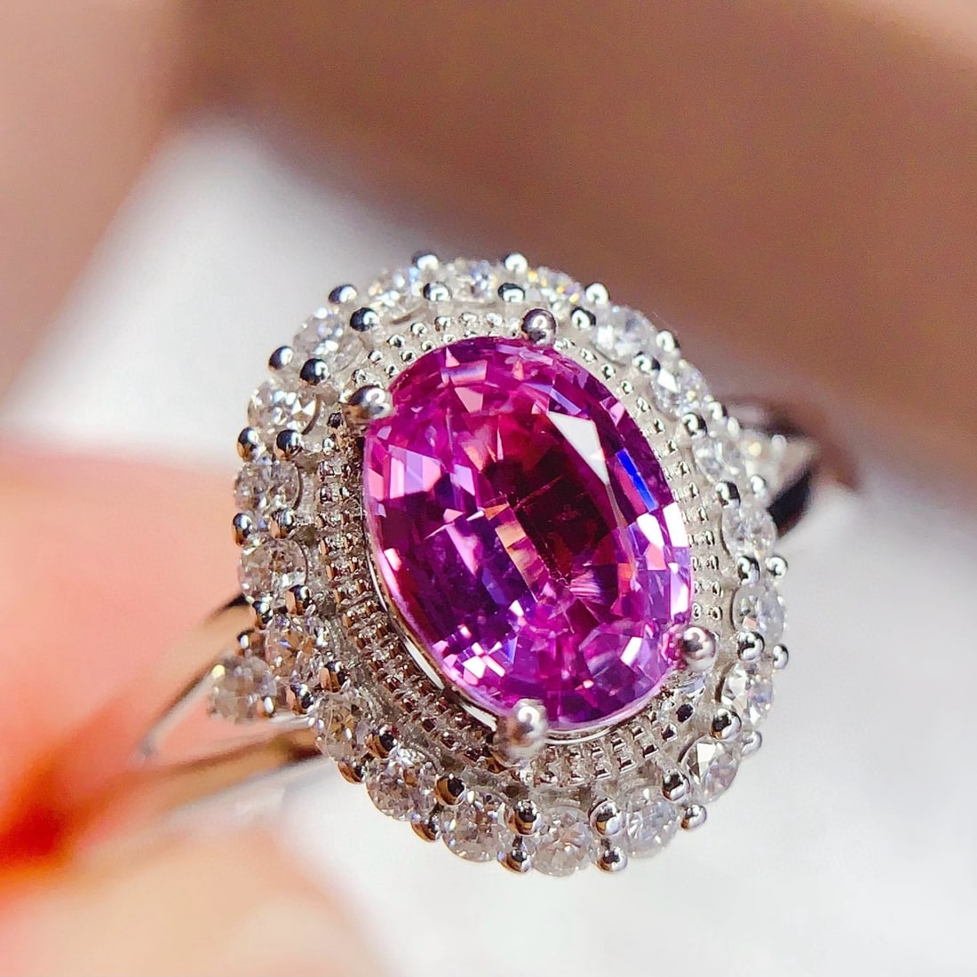 14k Gold 1.25 Ct Natural Sapphire & Diamond Ring - 6
