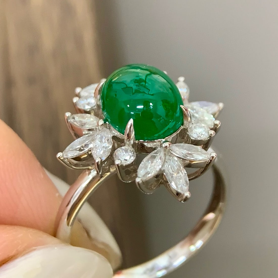 14k Gold 3.15 Ctw Vivid Green Natural Emerald & Diamond Ring - 3