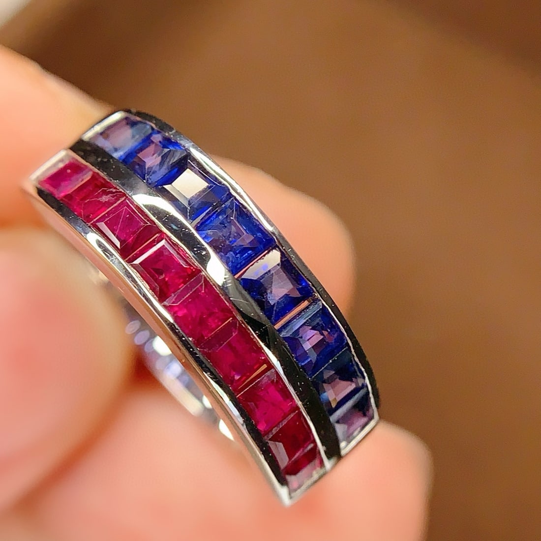 14k Gold 2.51 Ct Natural Ruby & Sapphire Ring - 2