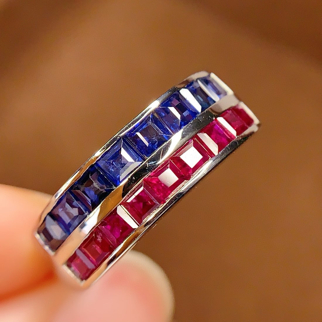 14k Gold 2.51 Ct Natural Ruby & Sapphire Ring - 3