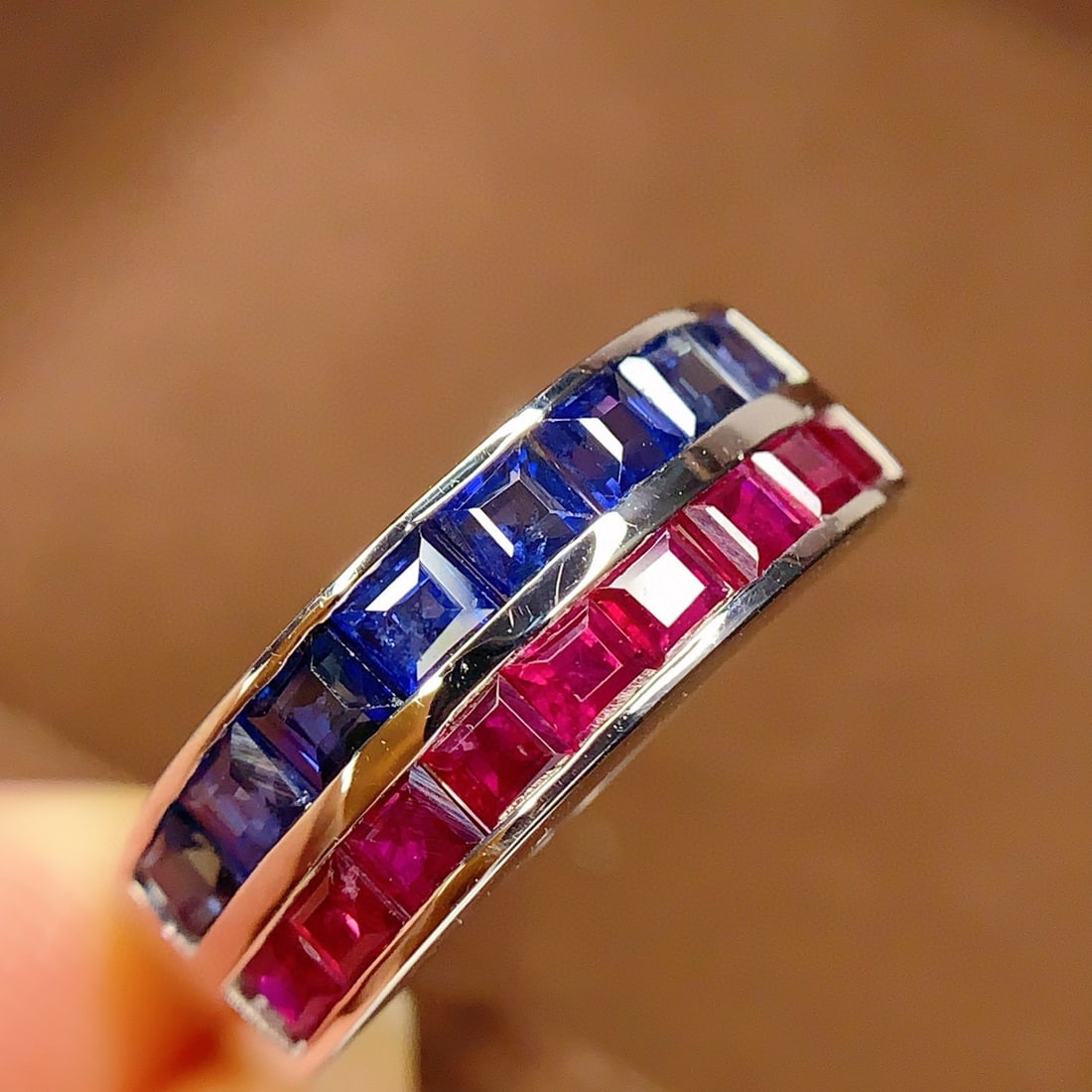 14k Gold 2.51 Ct Natural Ruby & Sapphire Ring - 4