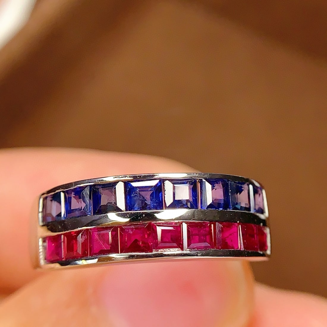 14k Gold 2.51 Ct Natural Ruby & Sapphire Ring - 5