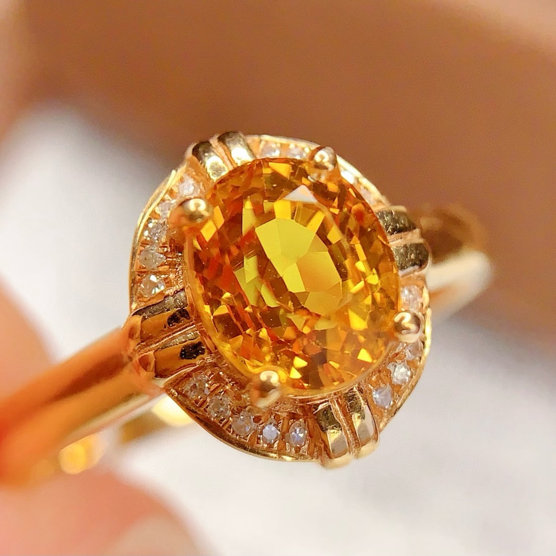 14k Gold 1.8 Ct Natural Sapphire & Diamond Ring - 3