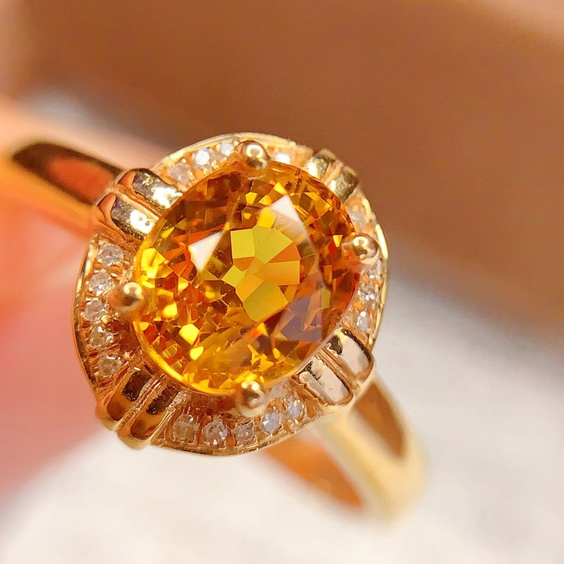 14k Gold 1.8 Ct Natural Sapphire & Diamond Ring - 4